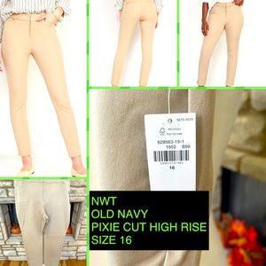 NWT OLD NAVY HIGH RISE PIXIE CUT PANT SIZE 16